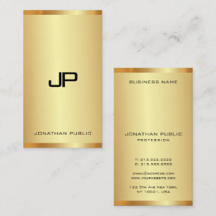 Tarjetas de visita de lujo Monograma Gold Look Ver