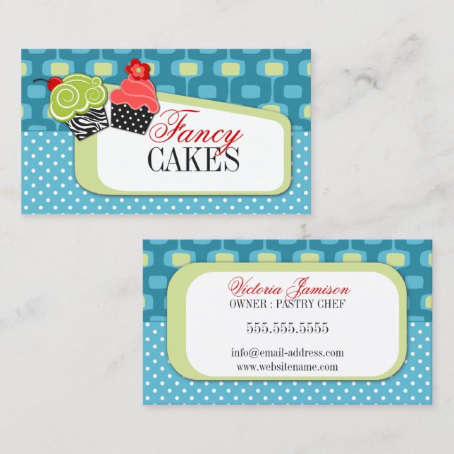 Tarjetas de visita de lujo retras de la panadería (Anverso / Reverso)