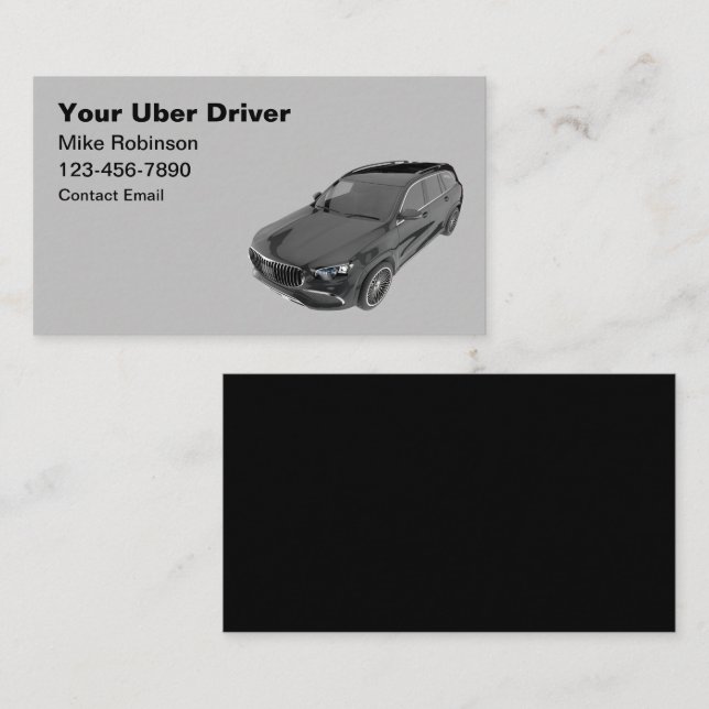 Tarjetas de visita de lujo Uber Ride Hailing (Anverso / Reverso)