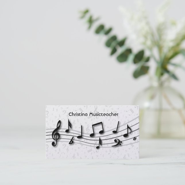 Tarjetas de visita de Luxury Musical Notes (Anverso de pie)