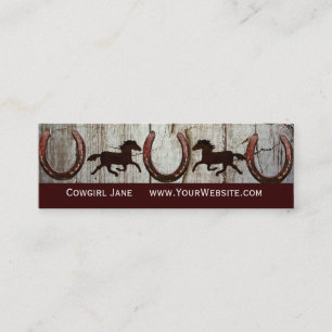 Tarjetas de visita de madera del vaquero del