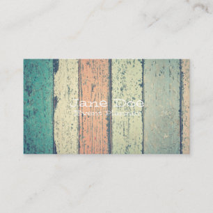 Tarjetas de visita de madera pintadas rústicas