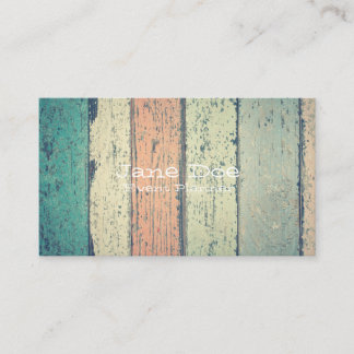 Tarjetas de visita de madera pintadas rústicas