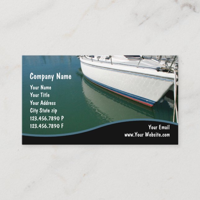 Tarjetas de visita de mantenimiento de barcos (Anverso)