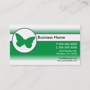 Tarjetas de visita de mariposa de color blanco ver