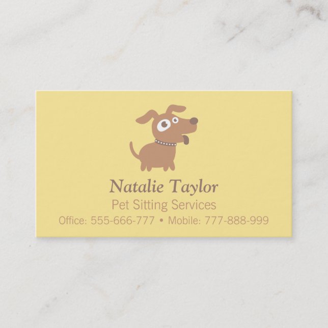 Tarjetas de visita de Mascota de perros de cocina (Anverso)