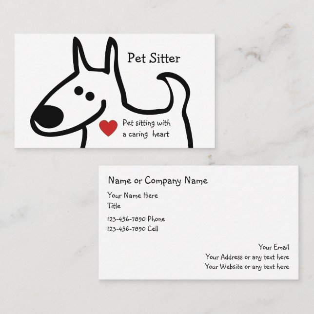 Tarjetas de visita de Mascota en el sitio (Anverso / Reverso)