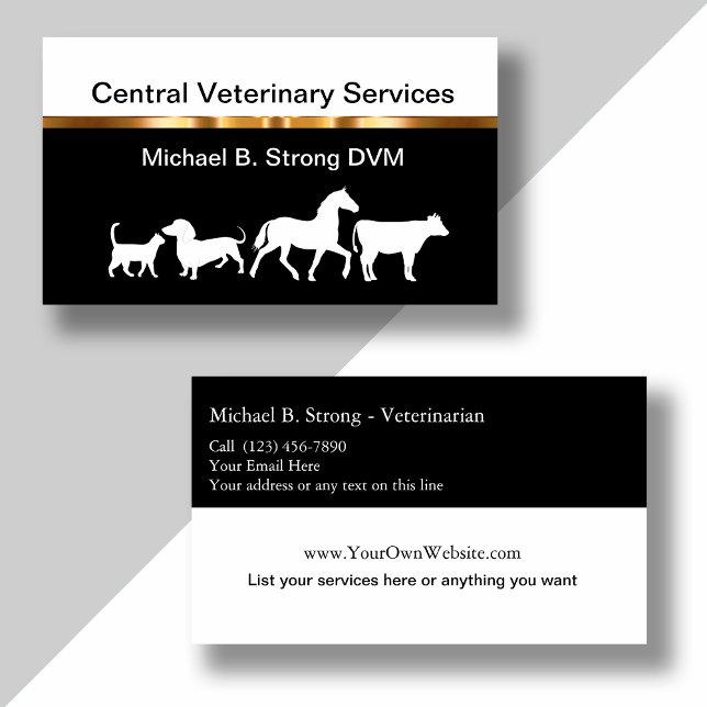 Tarjetas de visita de Mascotas Veterinarios de cat (Subido por el creador)
