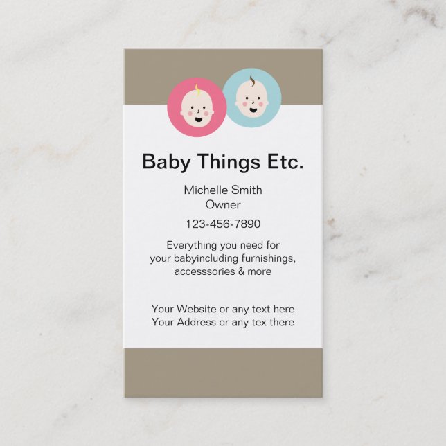 Tarjetas de visita de maternidad de la tienda (Anverso)