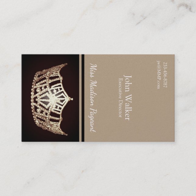 Tarjetas de visita de Miss América Gold Crown (Anverso)