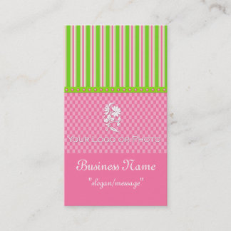 Tarjetas de visita de Moda con encanto verde y ros
