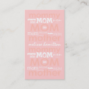 Tarjetas de visita de moda de la mamá