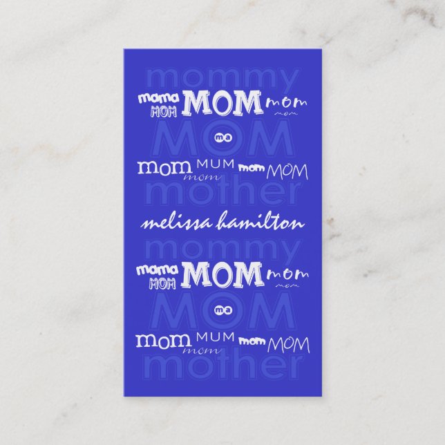 Tarjetas de visita de moda de la mamá (Anverso)