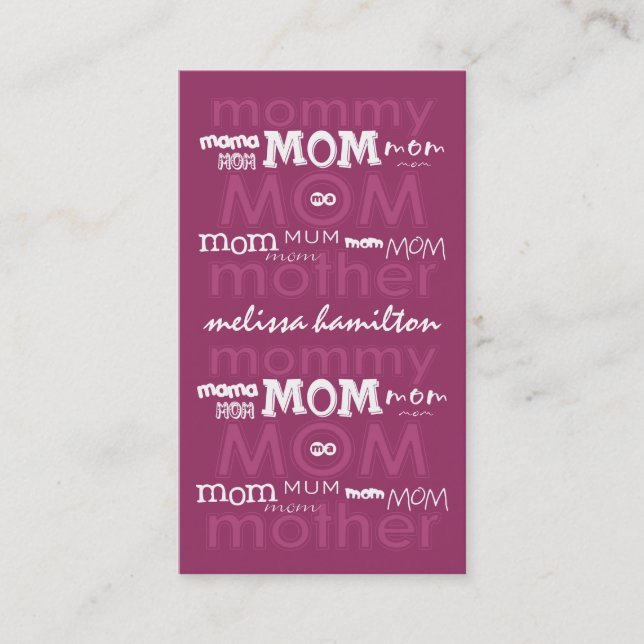 Tarjetas de visita de moda de la mamá (Anverso)