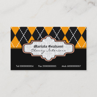 Tarjetas de visita de moda en estilo de argyle bla