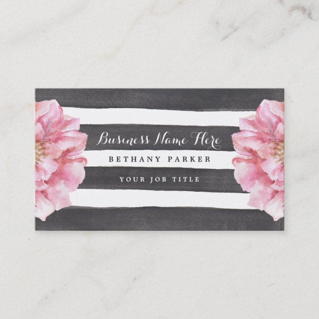 Tarjetas de visita de Moda floral acuarela (Anverso)
