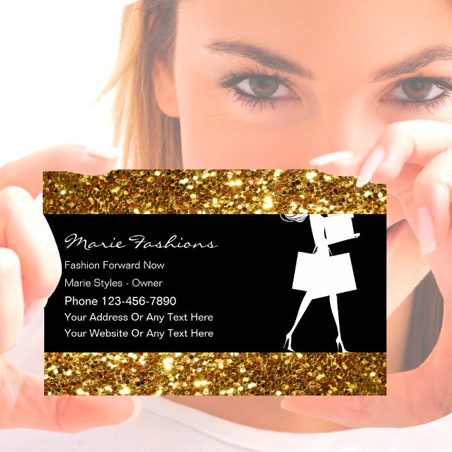 Tarjetas de visita de moda Glitzy (Subido por el creador)