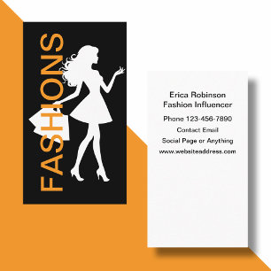 Tarjetas de visita de moda para influenciadores de