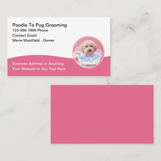 Tarjetas de visita de moda para perros de moda (Anverso / Reverso)
