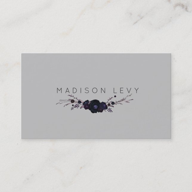 Tarjetas de visita de Moda simple acuarela Floral (Anverso)