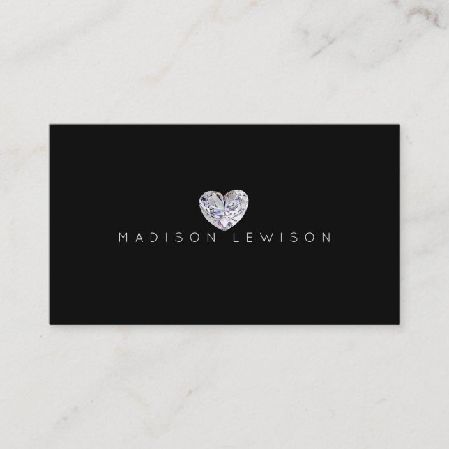 Tarjetas de visita de Moda simple Diamond Heart (Anverso)