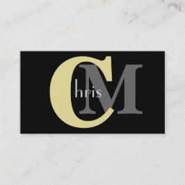 Tarjetas de visita de monograma amarillo personali