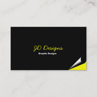 Tarjetas de visita de monograma amarillo personali