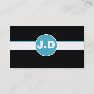 Tarjetas de visita de monograma azul de personaliz