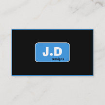 Tarjetas de visita de monograma azul de personaliz