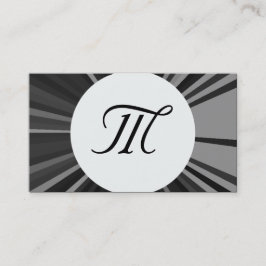 Tarjetas de visita de Monograma Blanco y Negro de 