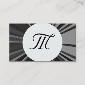 Tarjetas de visita de Monograma Blanco y Negro de