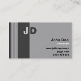 Tarjetas de visita de Monograma Blanco y Negro de 