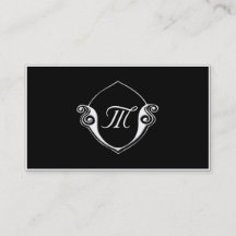 Tarjetas de visita de Monograma Blanco y Negro de 