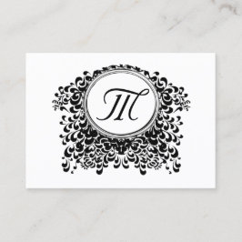 Tarjetas de visita de Monograma Blanco y Negro de 