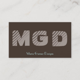 Tarjetas de visita de monograma marrón personaliza