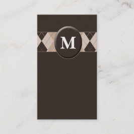 Tarjetas de visita de monograma marrón personaliza