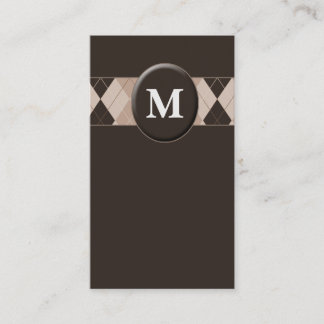 Tarjetas de visita de monograma marrón personaliza