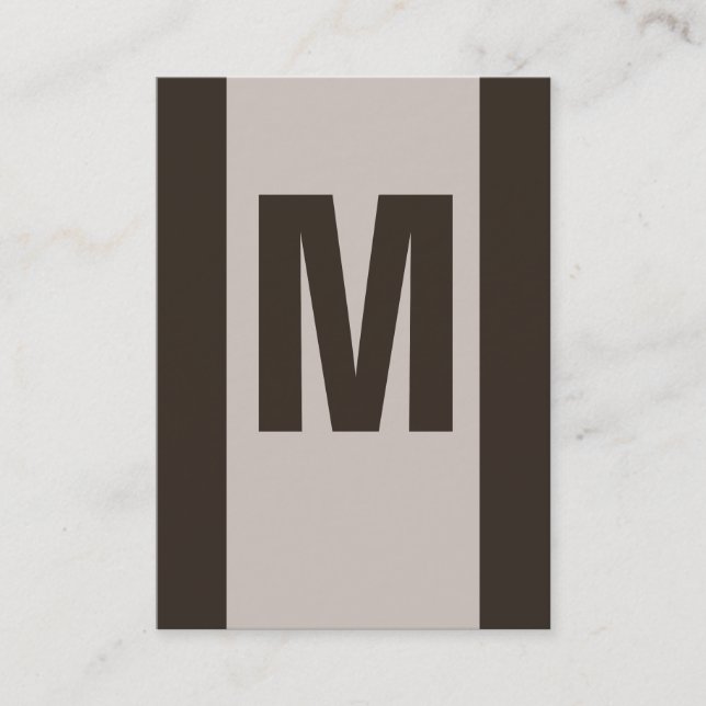 Tarjetas de visita de monograma marrón personaliza (Anverso)