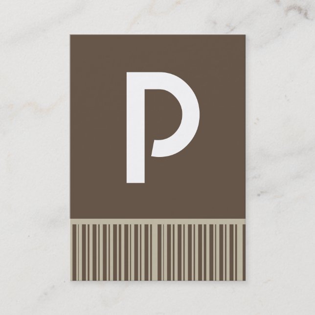 Tarjetas de visita de monograma marrón personaliza (Anverso)