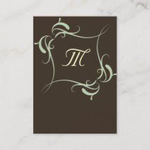 Tarjetas de visita de monograma marrón personaliza