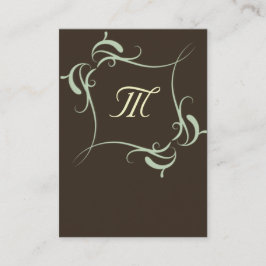 Tarjetas de visita de monograma marrón personaliza