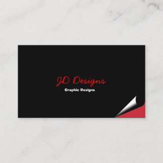 Tarjetas de visita de monograma negro y rojo perso