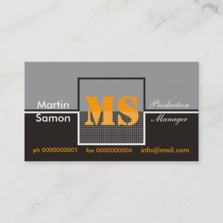 Tarjetas de visita de monograma retro