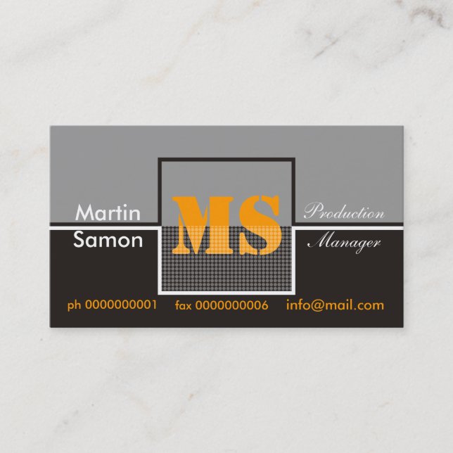 Tarjetas de visita de monograma retro (Anverso)