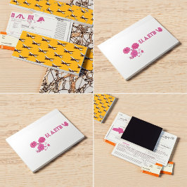 Tarjetas de visita de monograma rosa | Girly y ele