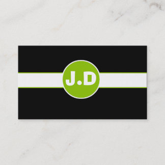 Tarjetas de visita de monograma verde