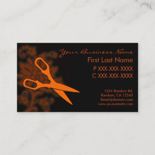 tarjetas de visita de naranja purpurina giratoria 