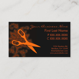 tarjetas de visita de naranja purpurina giratoria