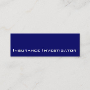 Tarjetas de visita de Navy white Insurance Investi