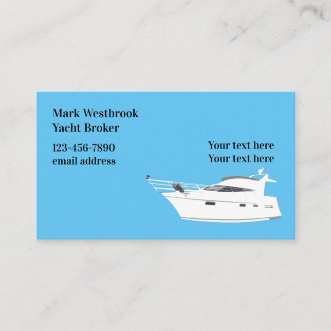 Tarjetas de visita de negocio modernas de Yacht Br (Anverso)